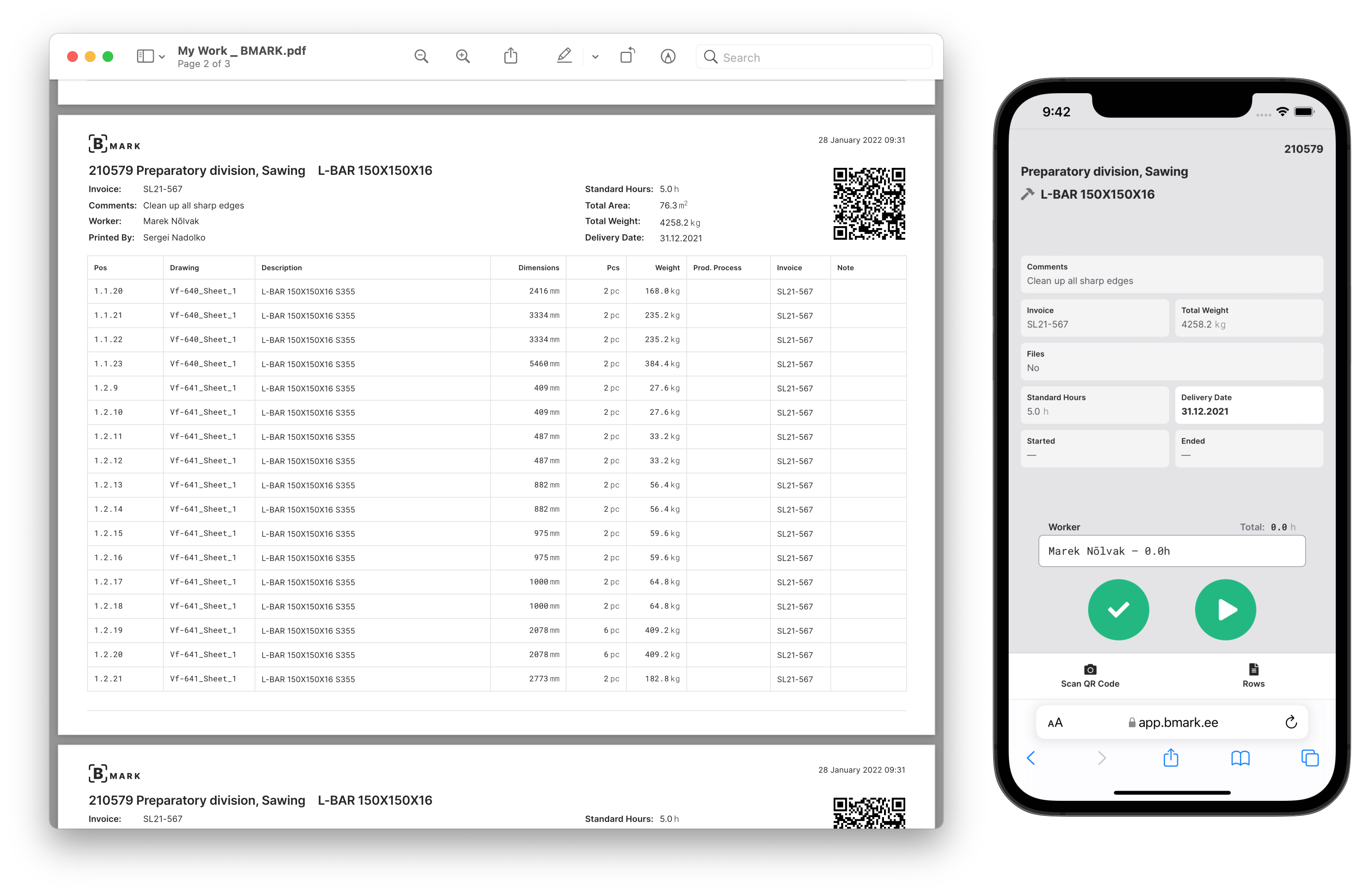 Paper tasks with QR code