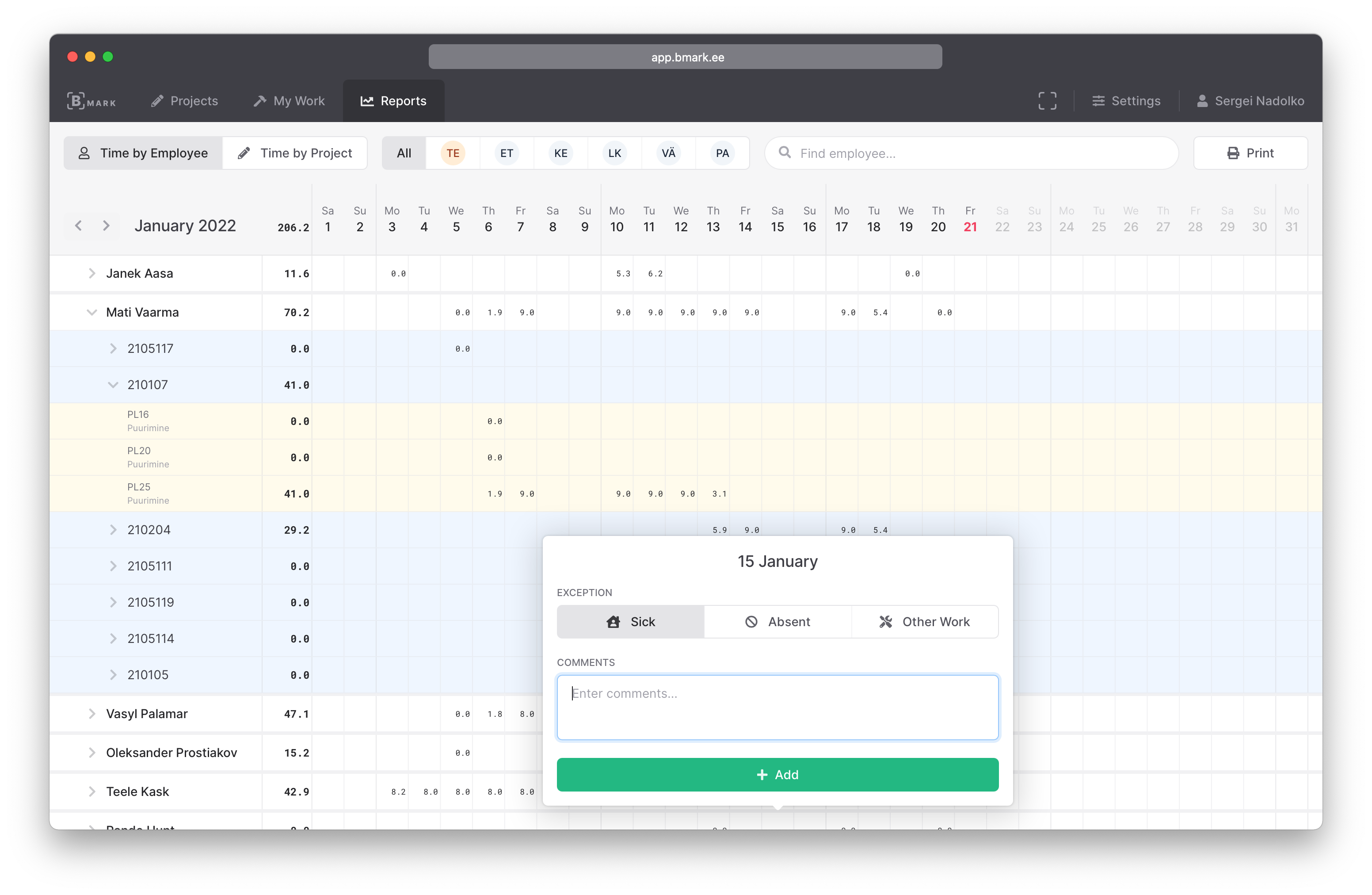 Time and budget tracking